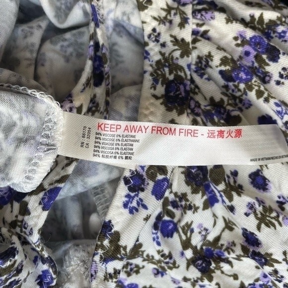 NWT Free People Kaya Floral Cutout Long Sleeve Bodysuit Cream & Purple Size XS - Picture 14 of 16